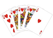 Royal Flush Hearts Playing Cards