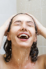 Poster - girl at the shower