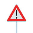 © Brilt - Other Danger Ahead Warning Road Sign With Pole isolated