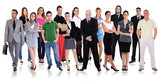 Groups of diffrent people in one line