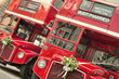 Double Decker buses with just married sign in London.