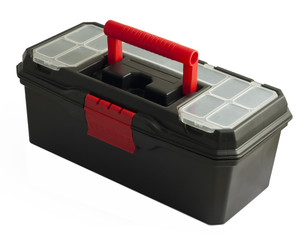 Black toolbox on white background