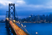 Bay Bridge And San Francisco City View At Night