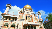 Masjid Sultan,Singapore Mosque, In Arab Street With Blue Sky