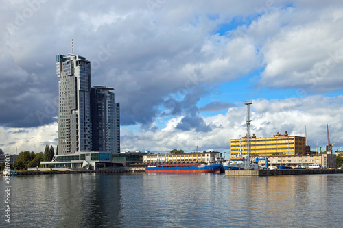 Fotoboard na płycie Port w gdyni, polska.