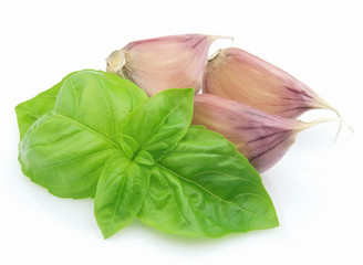 Wall Mural - Basil with garlic