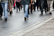 © rachwal - Crowd walking - group of people walking together (motion blur)