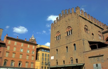 Poster - main square in bologna, italy