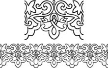 Repeating Victorian Style Border Pattern Outline