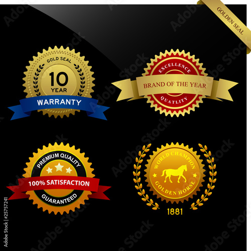 Fotografía Warranty Guarantee Gold Seal Ribbon Vintage Award