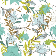 Poster - floral seamless pattern