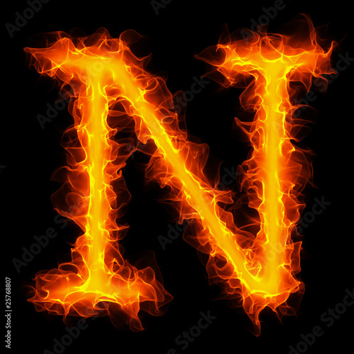 Fire letter N Stock Illustration | Adobe Stock
