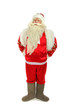 © Dmitry Dedyukhin - Bearded santa in felt boot and points  , standing on a white bac