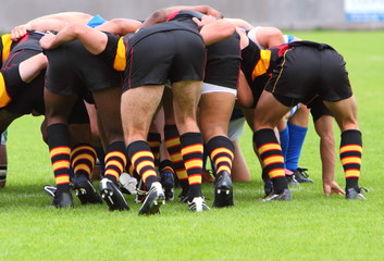 Sticker - rugby scrum