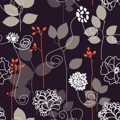 Fototapete - Floral seamless background
