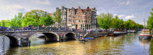 Obraz na płótnie canvas czteroczęściowy "tetraptyk" Amsterdam, Holandia)