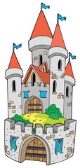 Canvas Print - Cartoon castle with fortification