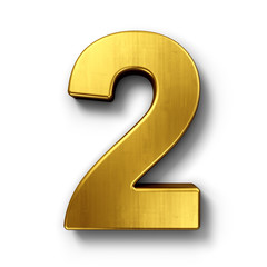 Sticker - The number 2 in gold