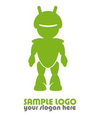 Android robot logo sample template green