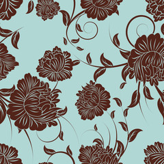 Poster - floral seamless pattern