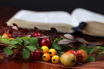 Wall Mural - Autumn arrangement and the Bible