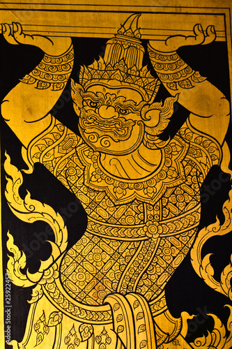 Tapeta ścienna na wymiar Beautiful Scene Painted in Temple at Grand Palace,Thailand