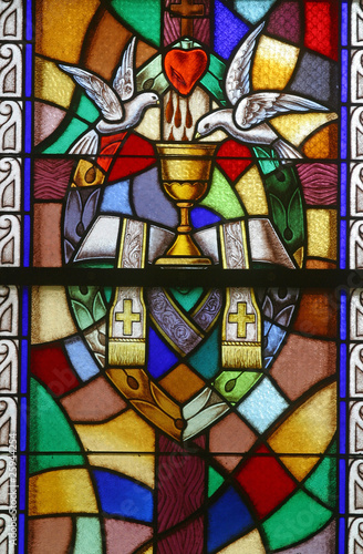 Nowoczesny obraz na płótnie Holy Orders, Seven Sacraments, Stained glass