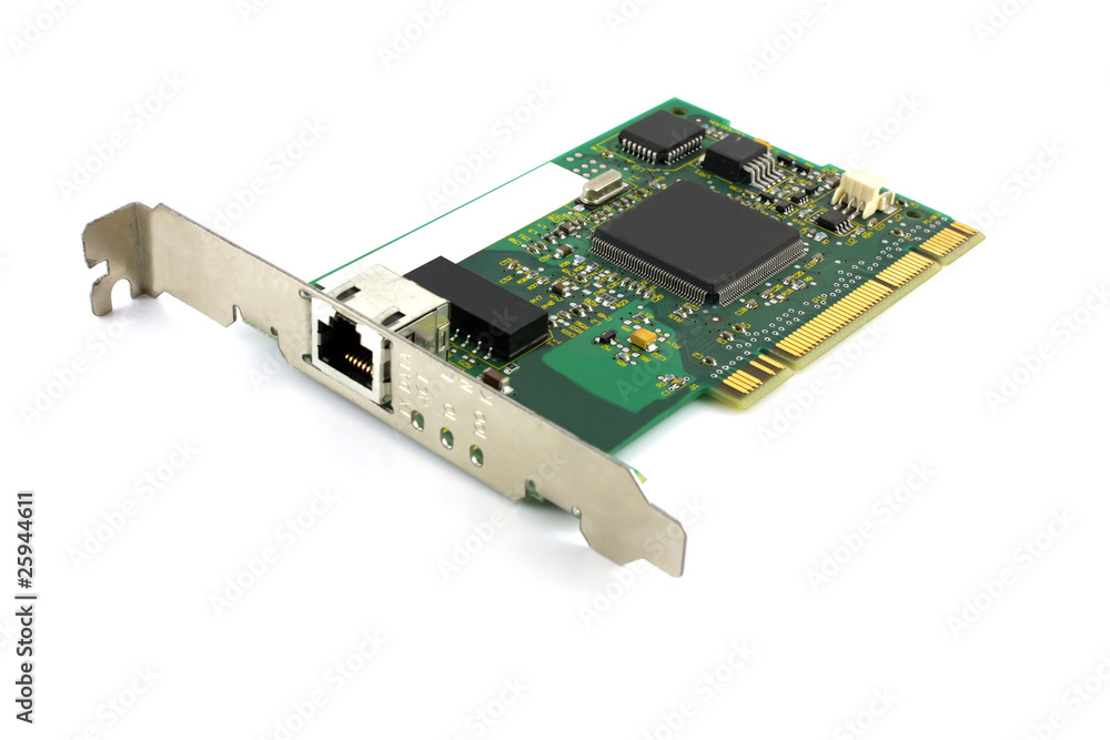 Old network card for computer. Shallow DOF. Stock Photo | Adobe Stock