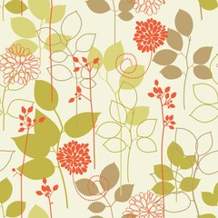 Poster - Retro floral seamless pattern