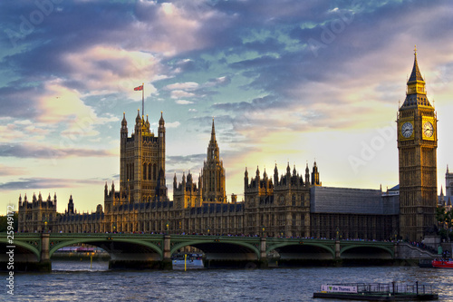 Obraz na płótnie canvas czteroczęściowy "tetraptyk" Westminster