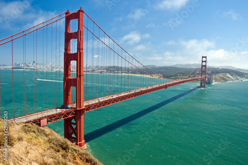 Obraz na płótnie canvas czteroczęściowy "tetraptyk" Złoty most w san francisco