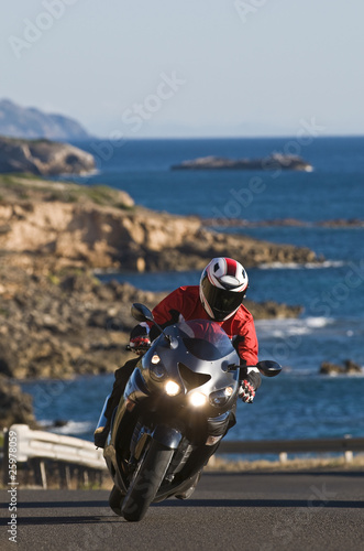 Nowoczesny obraz na płótnie biker in sardinia