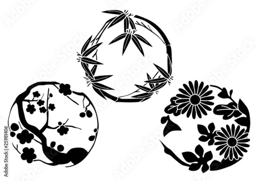 美しい花の画像 綺麗な和風 花 イラスト 白黒