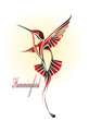 hummingbird color tatoo
