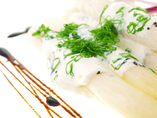 Wall Mural - asparagus with creme fraiche