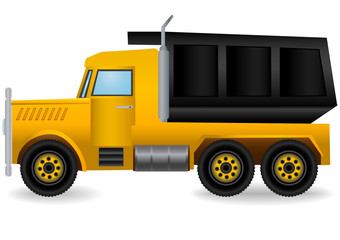 Vector illustration the yellow truck.