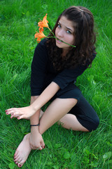girl about a flower.
