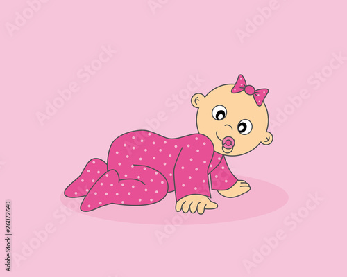 Bebe Nina Gateando Stock Vector Adobe Stock