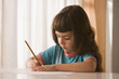 © REB Images/Blend Images - Hispanic girl writing at table
