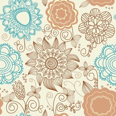 Poster - Floral seamless background