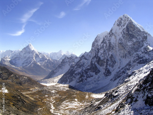 Naklejka samoprzylepna Ośnieżone szczyty w himalajach, nepal.