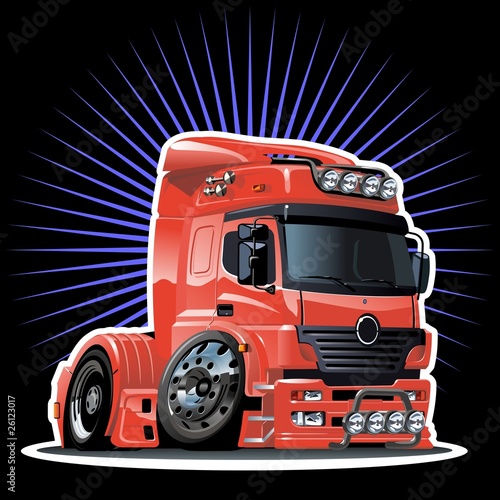 Foto-Plissee - Vector cartoon semi-truck (von Mechanik)