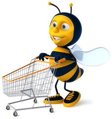 Sticker - Abeille et shopping