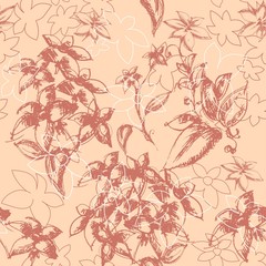 Poster - Vintage floral seamless background