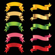 set of colour ribbons isolated on black