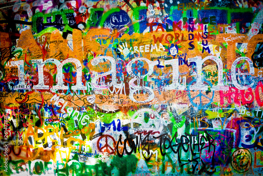 Photo Muro de John Lennon (Praga) - Imagine (Toma 1)