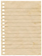 Old dirty stained blank notepaper page isolated on white.