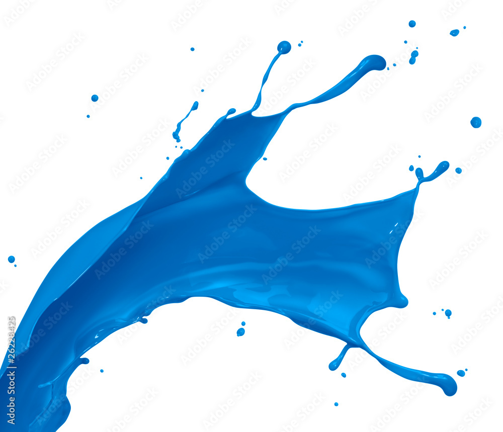blue paint splash - obrazy, fototapety, plakaty 