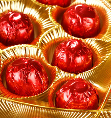 Sticker - chocolate candy in red foil