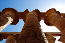 Massive Columns At Luxor Temple In Egypt.